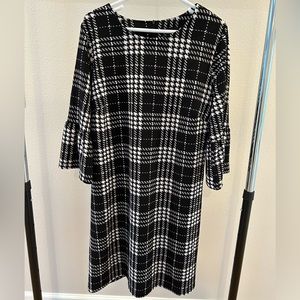 Black & White Bell Sleeve Dress